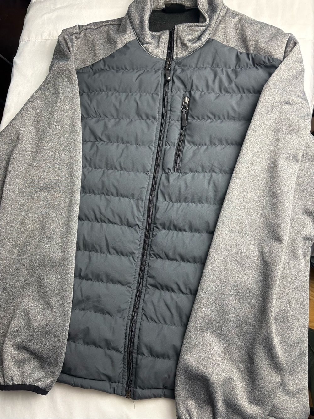 32 Degrees Men's Gray Quilted Hybrid Jacket
